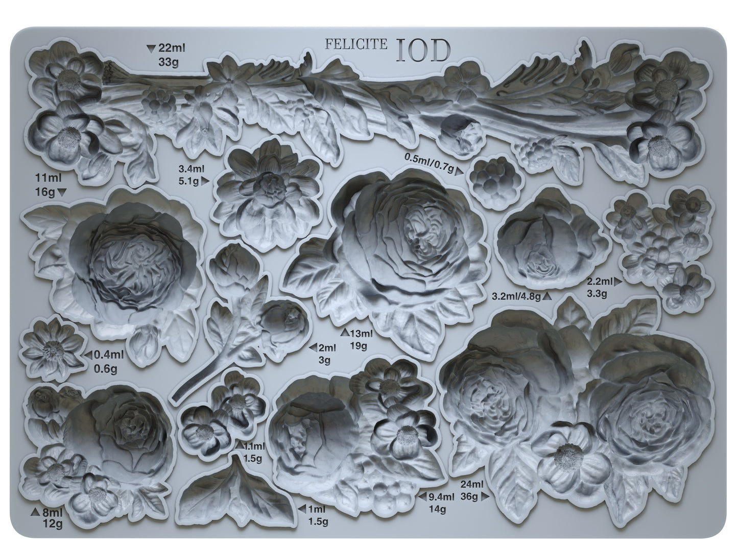 Iron Orchid Designs - Mould - Felicite - 5" x 7"