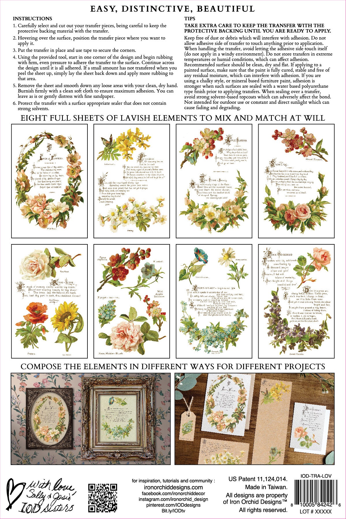 Iron Orchid Designs - Lover of Flowers - Furniture Decor Transfer Pad
