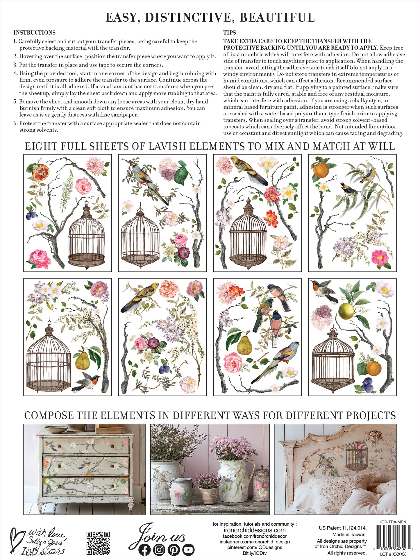 Iron Orchid Designs - Menagerie - Furniture Decor Transfer Pad