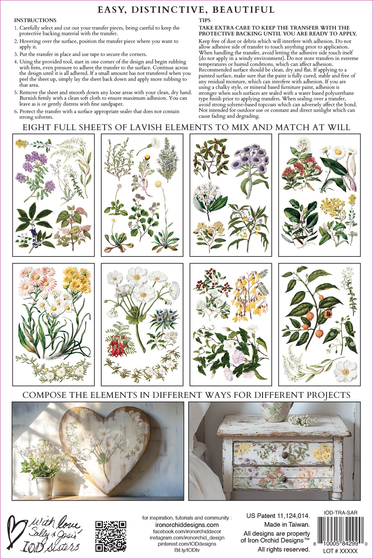 Iron Orchid Designs - Sarah Featon's Botanicals - Furniture Decor Transfer Pad