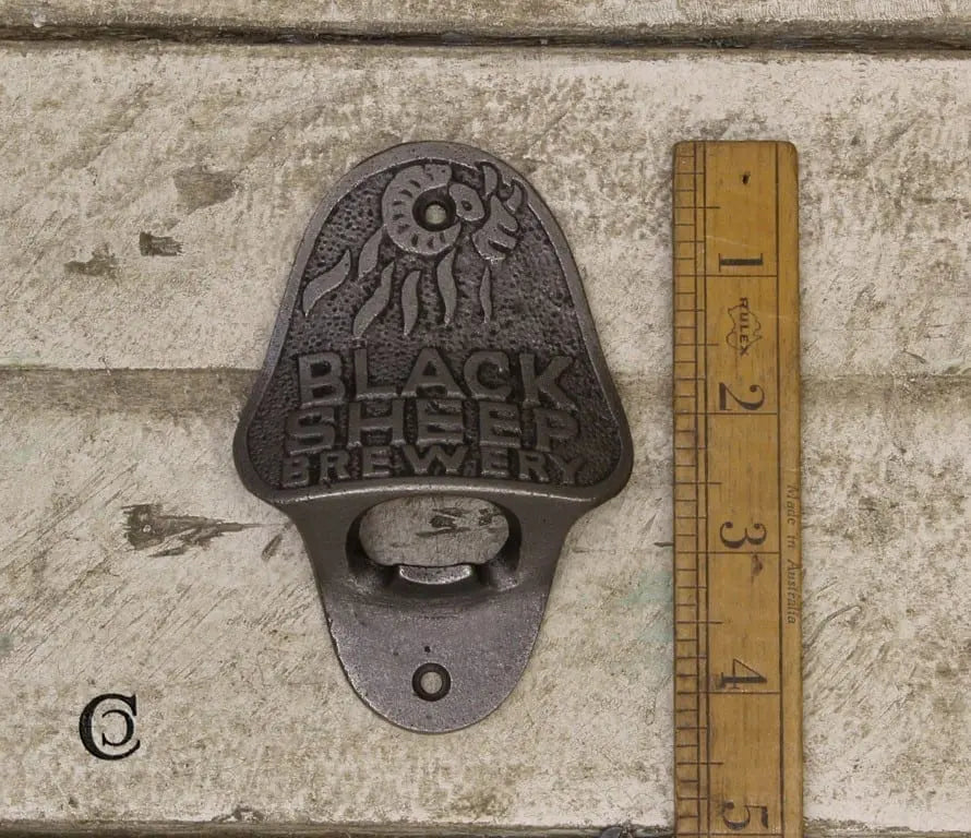 Bottle Opener wall mounted Black Sheep cast iron