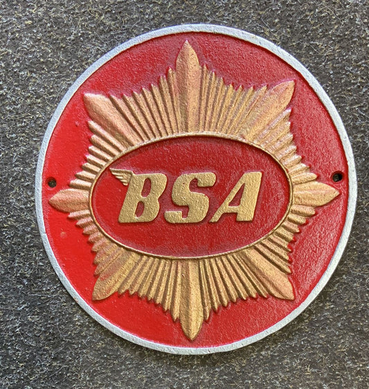 BSA Cast Iron Sign - Red