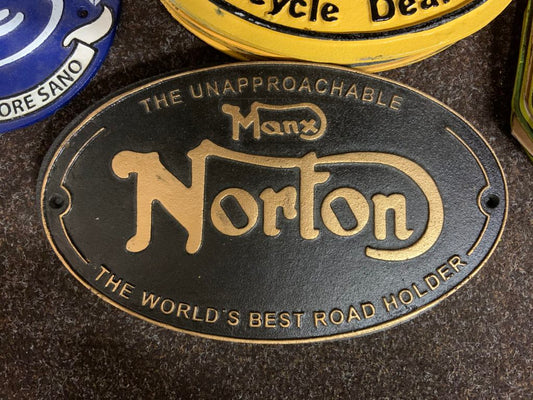 The Unapproachable Norton MANX Cast Iron Sign