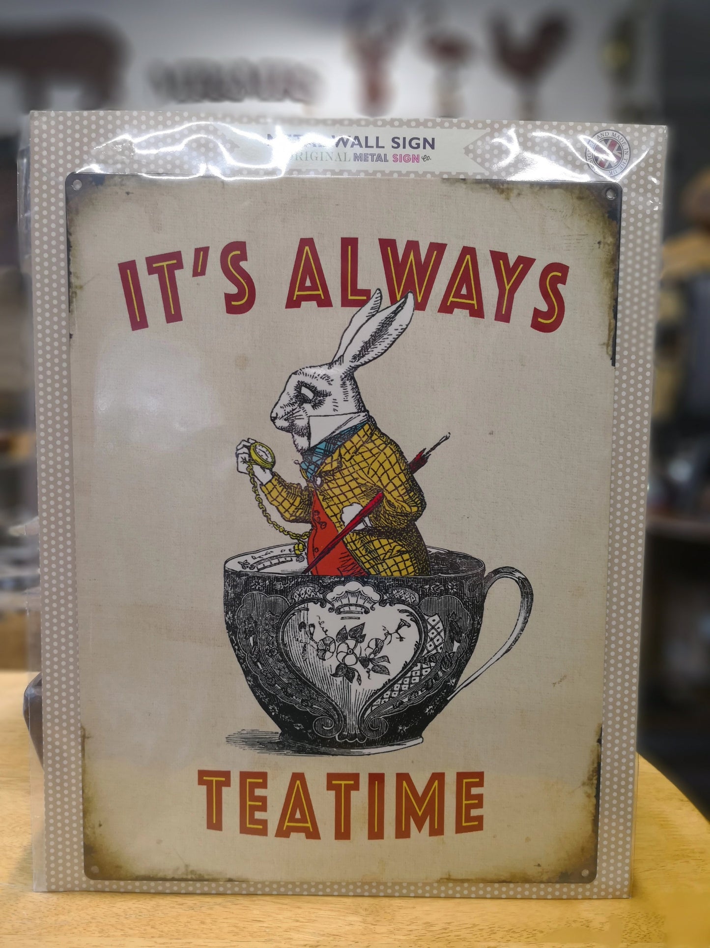 Alice It's Always Teatime Tin Sign - Small