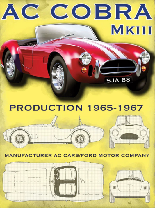 AC Cobra Metal Sign - Large