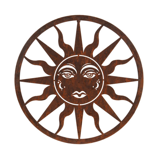 Rusty Sun Garden Wall Decoration