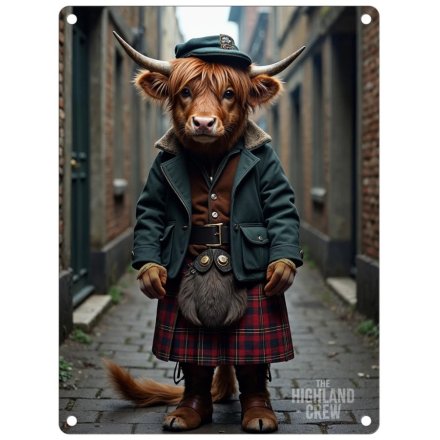 Highland Cow Peaky Sporran small tin sign