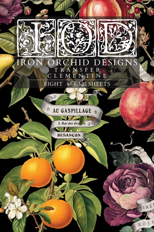 Iron Orchid Designs - Clementine - Furniture Decor Transfer Pad ***Limited Edition***