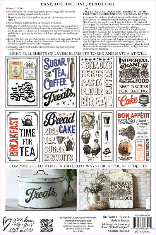 Iron Orchid Designs - Home Sweet Home - Furniture Decor Transfer Pad