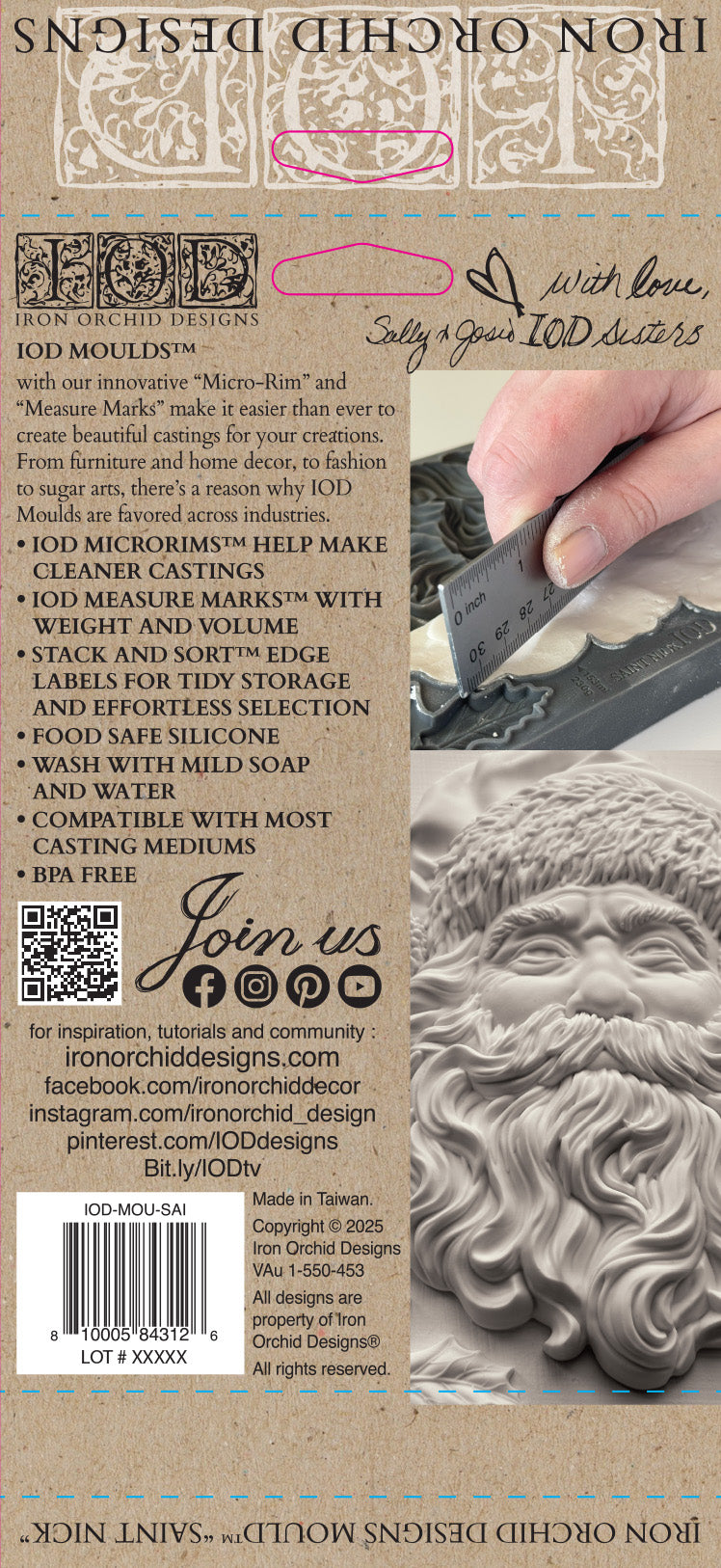 Iron Orchid Designs - Mould - Saint Nick - Christmas 2025 - 5" x 7" ***Limited Edition***