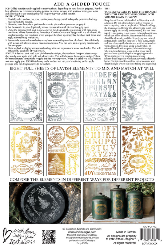 Iron Orchid Designs - Figgy & Flourish - Foil Transfer Pad Christmas 2025 ***Limited Edition***