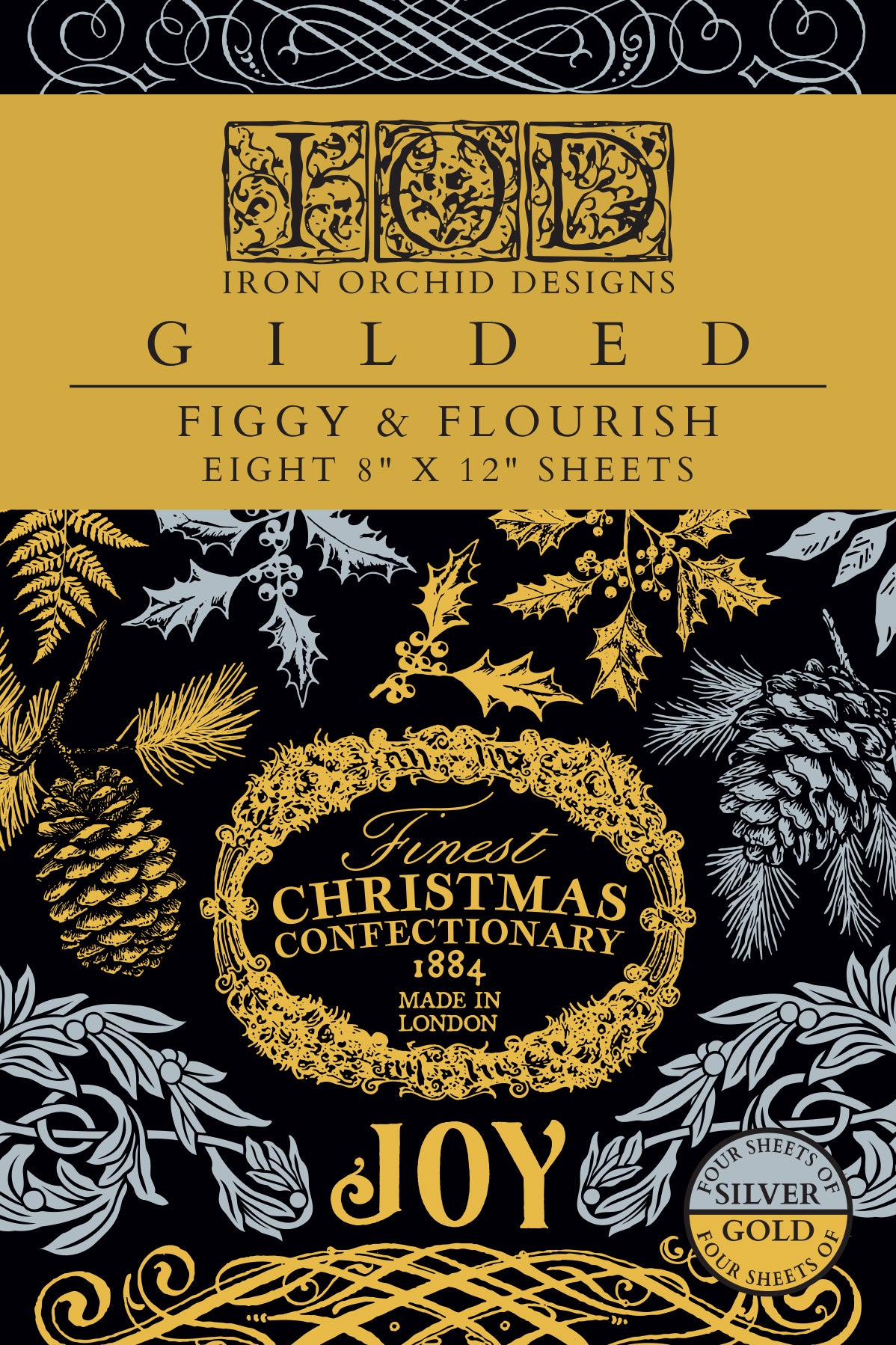 Iron Orchid Designs - Figgy & Flourish - Foil Transfer Pad Christmas 2025 ***Limited Edition***