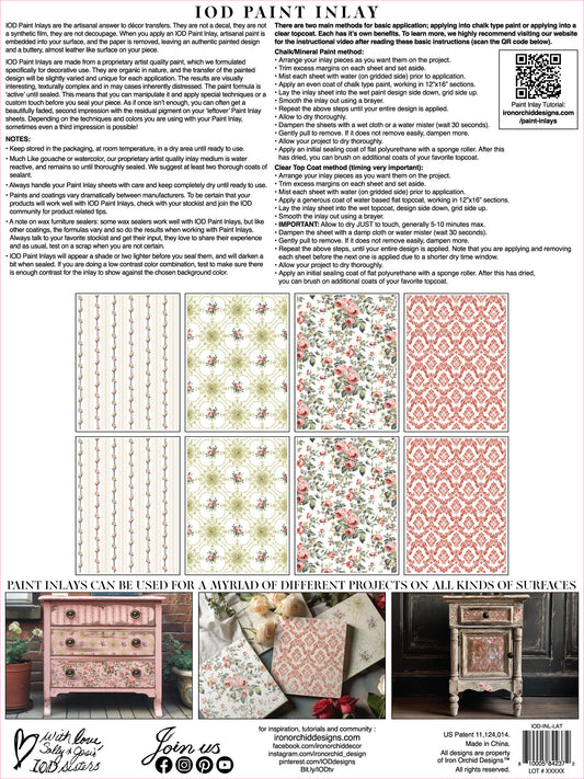 Iron Orchid Designs - Lattice Rose - Paint Inlay