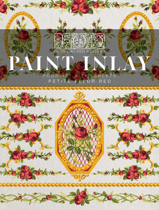 Iron Orchid Designs - Petite Fleur Red - Paint Inlay