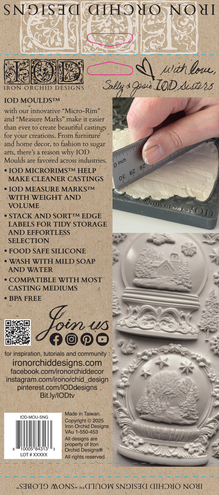 Iron Orchid Designs - Mould - Snow Globes - Christmas 2025 ***Limited Edition***