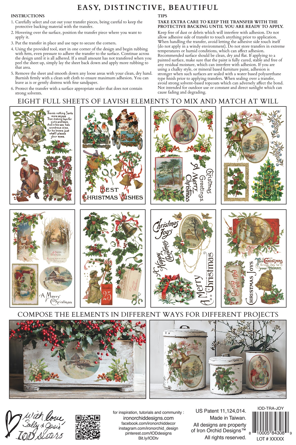 Iron Orchid Designs - Christmas Joy - Furniture Decor Transfer Pad ***Limited Edition***