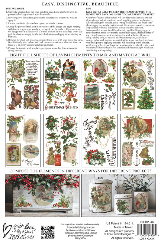 Iron Orchid Designs - Christmas Joy - Furniture Decor Transfer Pad ***Limited Edition***