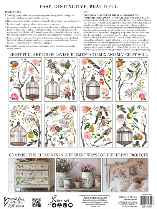 Iron Orchid Designs - Menagerie - Furniture Decor Transfer Pad