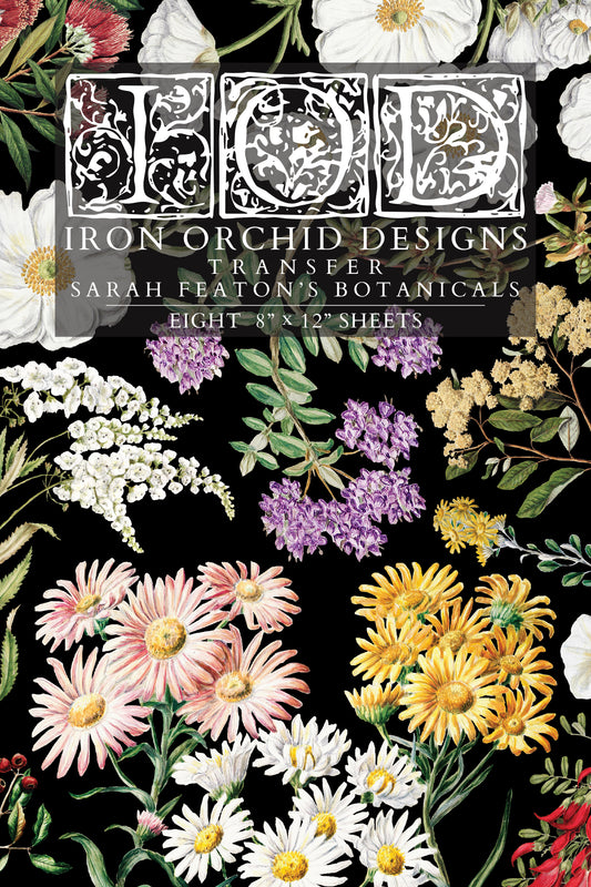 Iron Orchid Designs - Sarah Featon's Botanicals - Furniture Decor Transfer Pad