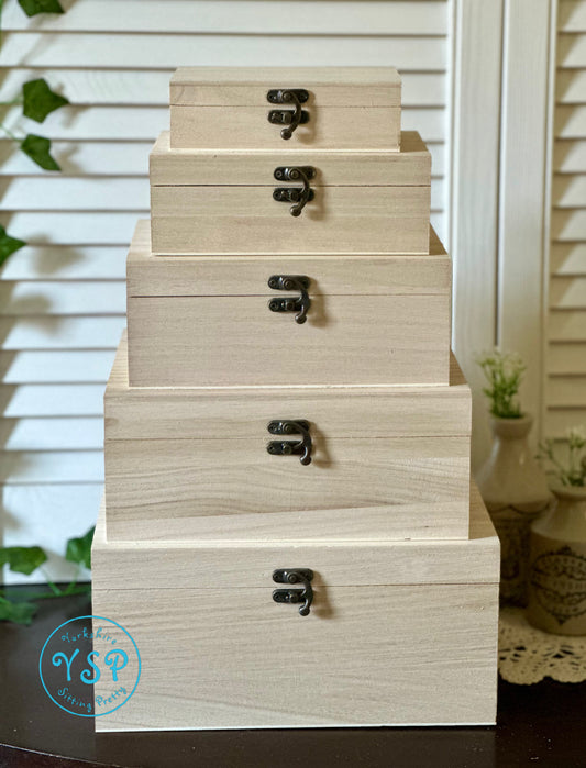 Set of FIVE Wooden Boxes