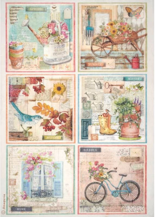 Garden 6 Cards - Stamperia - Rice Papers A4
