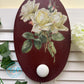 Hand painted floral wall hanger/hook on a white background