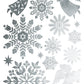A sheet of silver holographic foil stickers featuring Christmas designs, including two angels, snowflakes, and stars, arranged on a white background. From Iron Orchid Designs