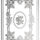 Decorative silver floral frame with a central rose design on a white background from Iron Orchid Designs Athenaeum gilded transfer
