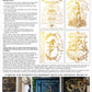 Back of packet for Iron Orchid Designs Curated Signage Gilded Transfer. There are instructions alongside four images of text, a fox, an exotic lady and French cherubs, flowers and text. They are all vintage advertising images.