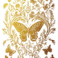 Decorative design with butterflies and foliage in gold on a white background by Iron Orchid Designs