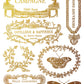 Collection of vintage-style decorative elements and labels with text and butterflies on a white background by Iron Orchid Designs