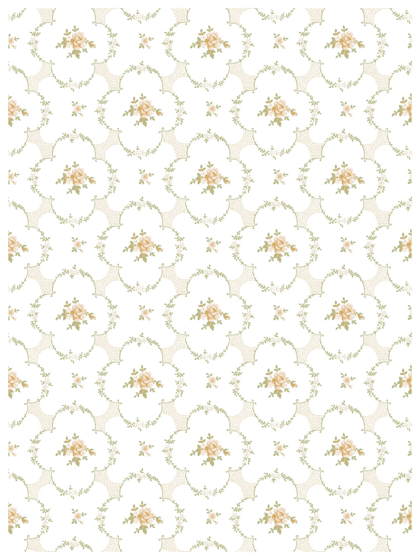 Decorative pattern with floral elements on a white background from Iron Orchid Designs Alfred Peats & Co Inlay