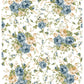 Floral pattern with blue and beige flowers on a white background from Iron Orchid Designs Alfred Peats & Co Inlay