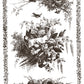 Vintage-style sepia illustration of birds and nests, framed by decorative elements from Iron Orchid Designs Little Lark inlay