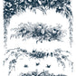 Decorative floral and bird illustrations in black and white from Iron Orchid Designs Little Lark inlay