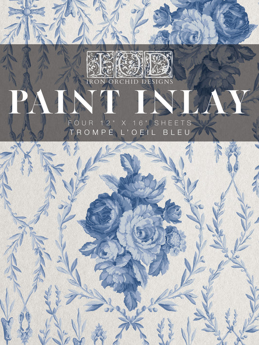 Iron Orchid Designs Tromp l'oeil Bleu Paint Inlay front of packet