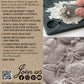 Back of a IOD Moulds castings packaging card by Iron Orchid Designs, showing product information, a photo of a hand holding a cast model, and close-up views of the carved mold details. From Iron Orchid Designs.
