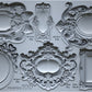 Decorative frames silicone mould with intricate designs on a grey background from Iron Orchid Designs Frames 3 Mould
