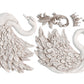 Decorative elements including swan figures and ornate crowns on a white background, from Iron Orchid Designs Swans Mould