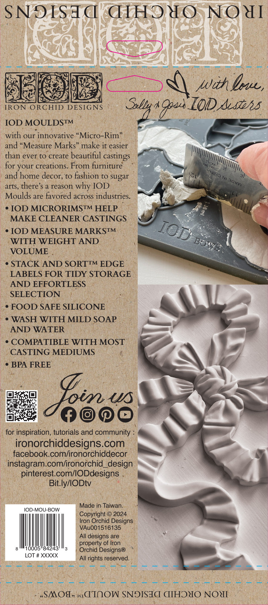 An image showing the packaging of Iron Orchid Designs Bows mould