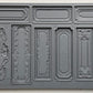A gray-colored decor mould by Iron Orchid Designs featuring nine different conservatory labels with detailed, ornate designs.