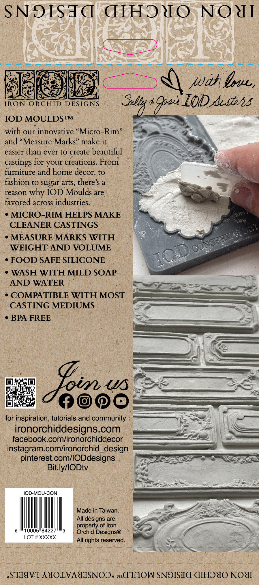 Packaging from Iron Orchid Designs Conservatory Labels mould