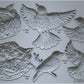 A decorative resin mould featuring designs of birds and a nest, part of Iron Orchid Designs' Sparrow's Nest collection. The are four birds and two nests