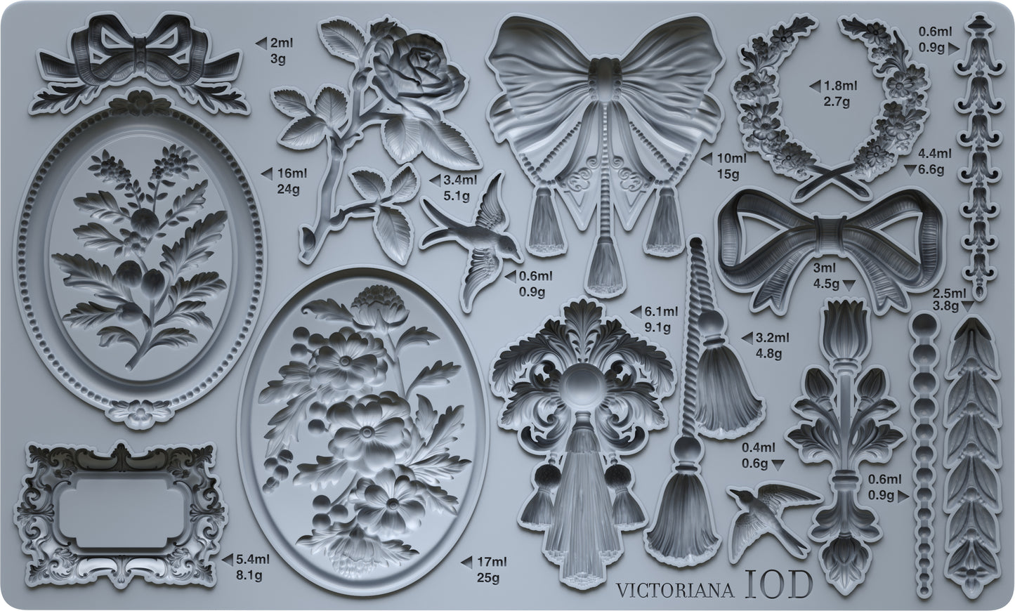 Victoriana grey silicone mould by Iron Orchid Designs for Crafts and baking