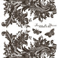 Decorative floral and leaf design with butterflies and text on a white background by Iron Orchid Designs