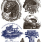 Collection of vintage-style illustrations with nature and rustic elements by Iron Orchid Designs