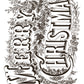 Decorative 'Merry Christmas' text with floral elements on a white background from Iron Orchid Designs