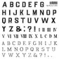Black on white images of capitalised letters and Roman numerals from Iron Orchid Designs Apothecary Labels Stamp used for embellishments and design