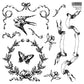 Black on white images of flowers, bows and birds from Iron Orchid Designs Countryside Memoirs stamp