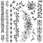 A collection of black and white floral and vine patterns for decor stamping, with intricate designs suitable for crafting and decorating from Iron Orchid Designs